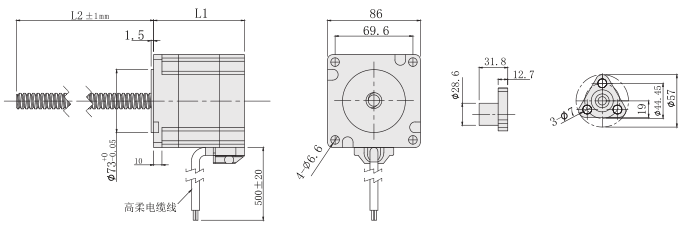 86絲杆麻豆视频APP免费版外形尺寸圖