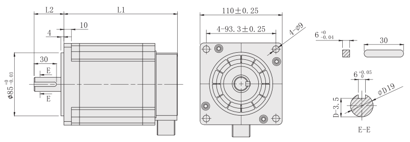 三相110步進麻豆视频APP免费版外形尺寸圖