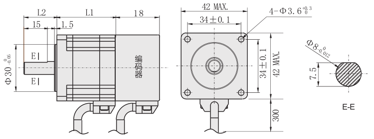 42閉環步進麻豆视频APP免费版外形尺寸圖