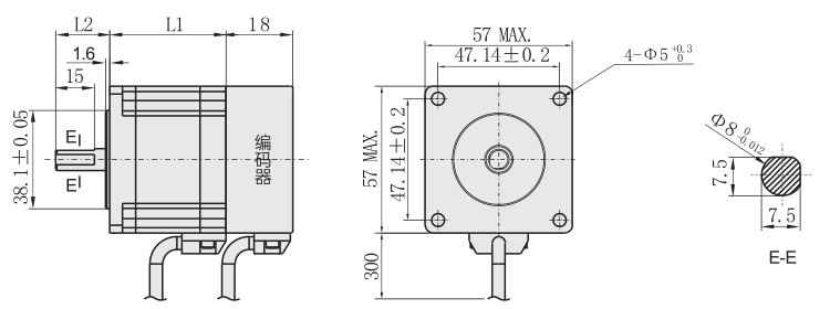 57閉環步進麻豆视频APP免费版外形尺寸圖