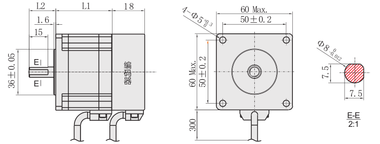 60閉環步進麻豆视频APP免费版外形尺寸圖