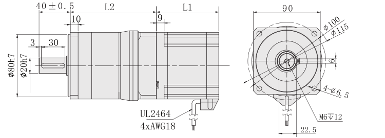 90行星減速步進麻豆视频APP免费版外形尺寸圖